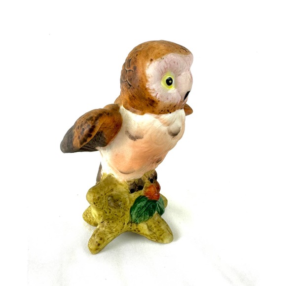 Ceramic Cute Baby Owl Statue Figurine Woodland Creature Nursery Decor Vintage - Picture 3 of 8